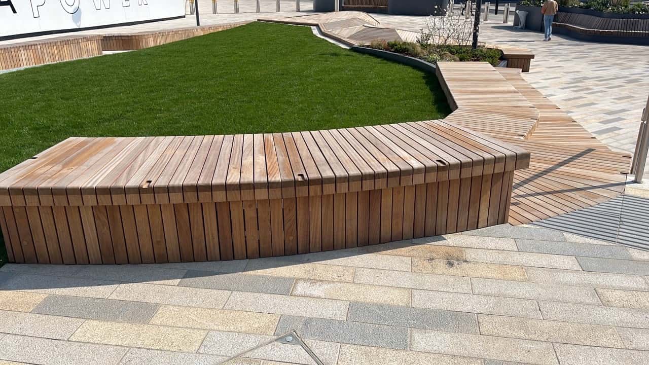 wooden street furniture